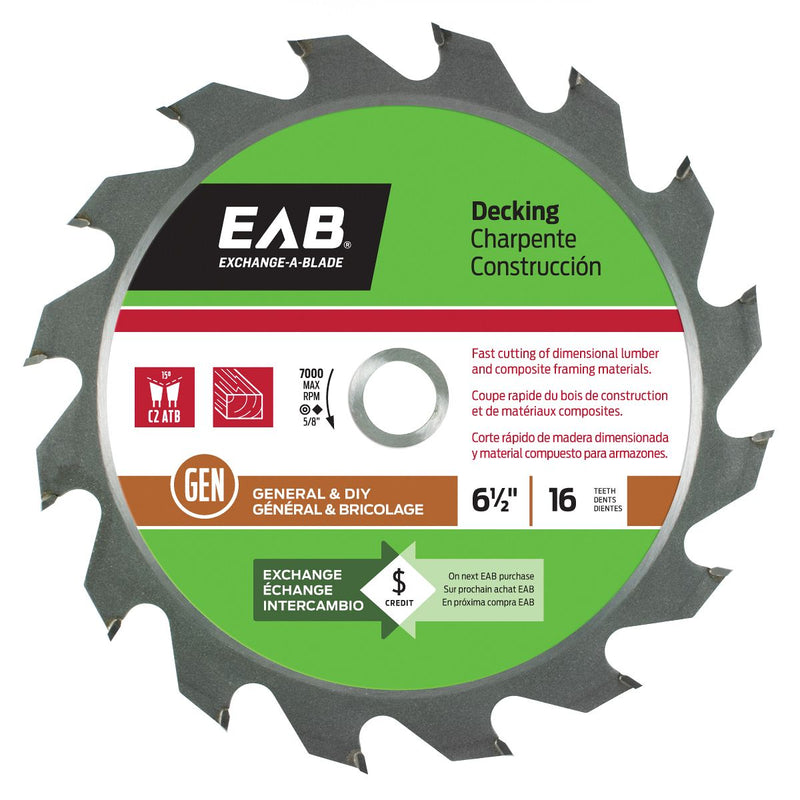 6-1/2-inch-x-16-Teeth-Carbide-Decking-Saw-Blade-Exchangeable-Exchange-A-Blade