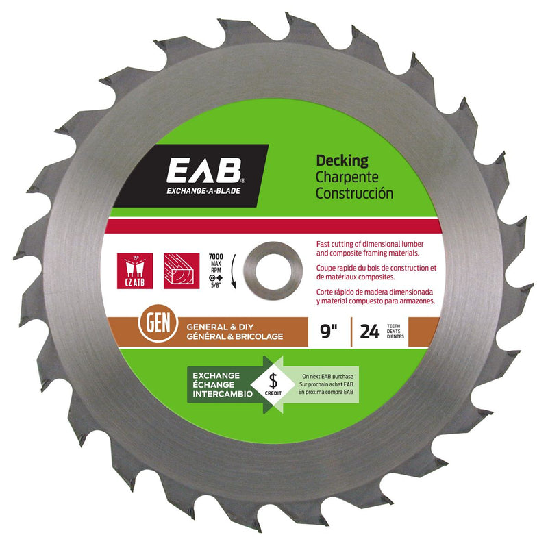 9" x 24 Teeth Framing Decking Saw Blade Recyclable Exchangeable (Item