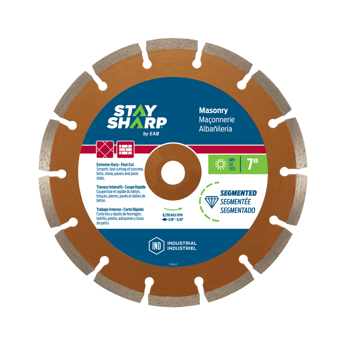 7" Segmented Rim Masonry Gold Industrial Diamond Saw Blade Recyclable (Item# 2119022)