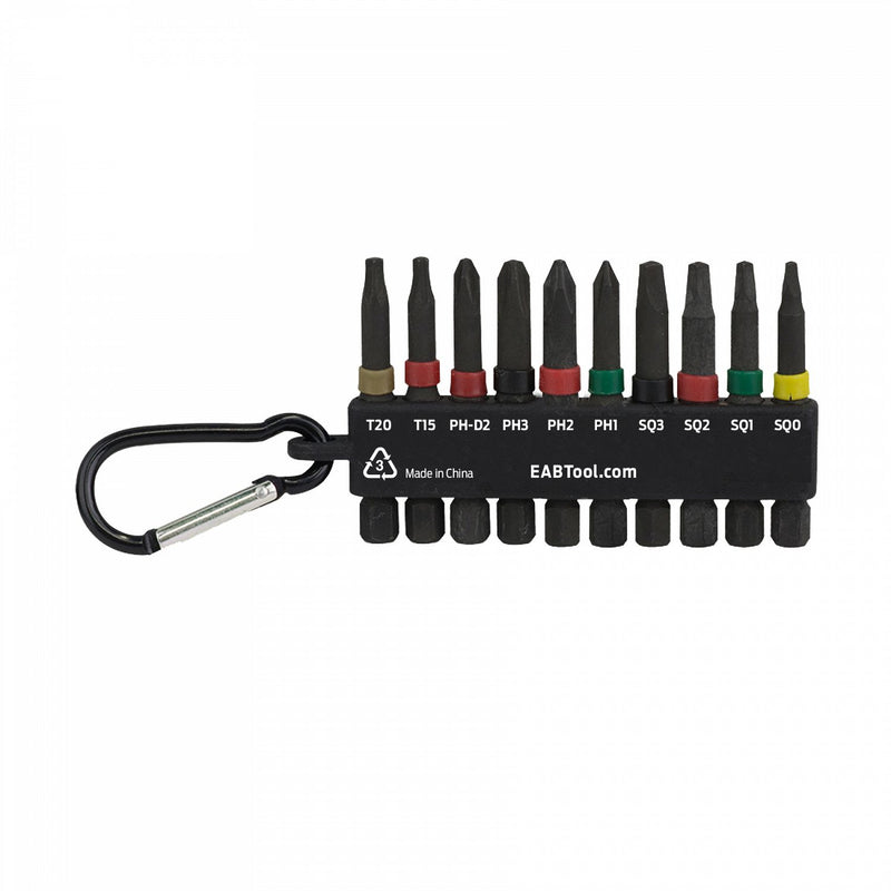 2-inch-Assorted-Impact-Bit-Clip-with-Carabiner-(10-Pack)-Professional-Screwdriver-Bit-Recyclable-Stay-Sharp