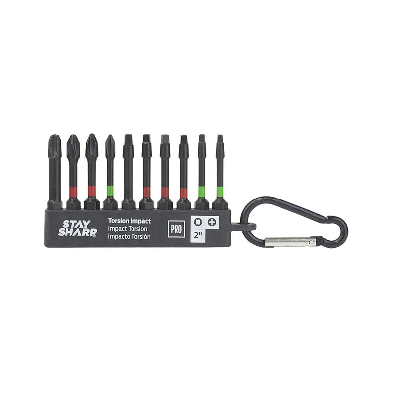 2-inch-Assorted-Torsion-Impact-Bit-Clip-with-Carabiner(10-Pack)-Professional-Screwdriver-Bit-Recyclable-Stay-Sharp