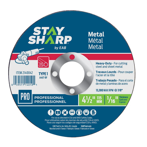 4-1/2-inch-x-1/16-inch-x-7/8-inch-Metal-Flat-Wheel-Type-1-Professional-Abrasive-Stay-Sharp