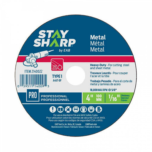 4-inch-x-1/16-inch-x-5/8-inch-Metal-Flat-Wheel-Type-1-Professional-Abrasive-Stay-Sharp