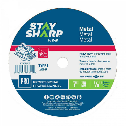 7-inch-x-1/8-inch-x-5/8-inch-DKO-Metal-Flat-Wheel-Type-1-Professional-Abrasive-Stay-Sharp