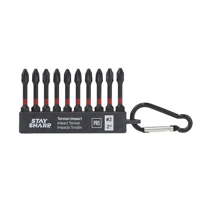 2-inch-PH-#2-Torsion-Impact-Bit-Clip-with-Carabiner-(10-Pack)-Professional-Screwdriver-Bit-Recyclable-Stay-Sharp