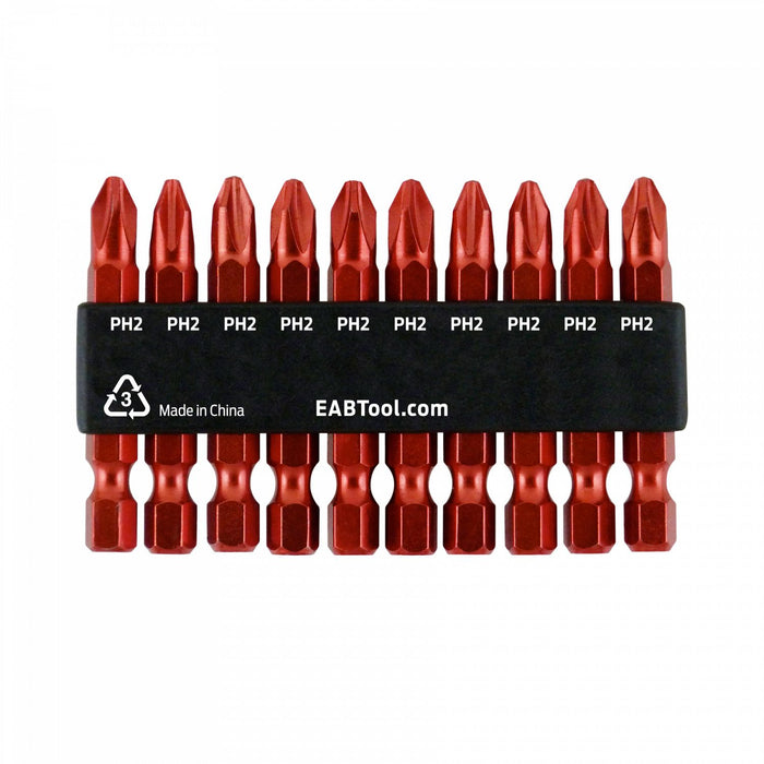 2-inch-PH-#2-Colored-Bit-Clip-(10-Pack)-Industrial-Screwdriver-Bit-Recyclable-Stay-Sharp