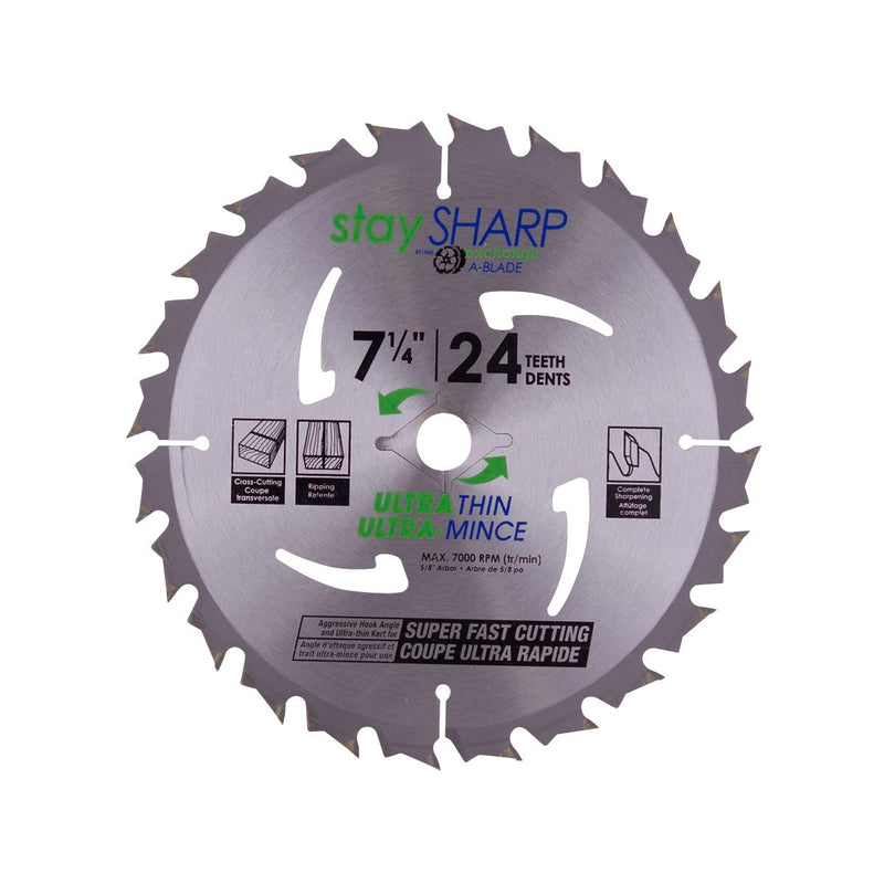 7-1/4-inch-x-24-Teeth-Carbide-Ultra-Thin-Saw-Blade-Recyclable-Stay-Sharp