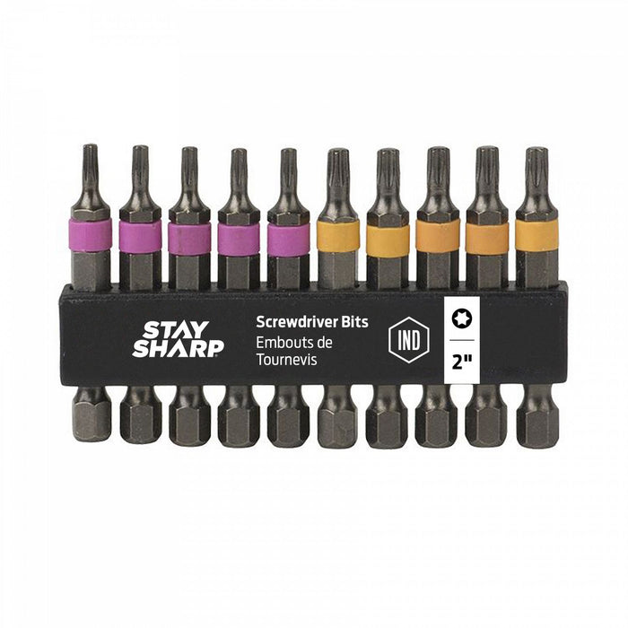 2" x Assorted Banded Bit Clip Torx (10 Pc Multipack) (1 PC per QTY) Industrial Screwdriver Bit Recyclable (Item# 75021)