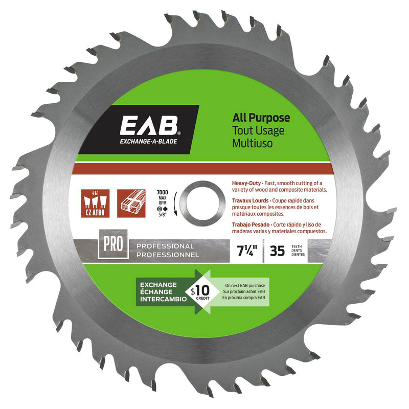 7-1/4-inch-x-35-Teeth-Carbide-All-Purpose-Professional-Saw-Blade-Exchangeable-Exchange-A-Blade