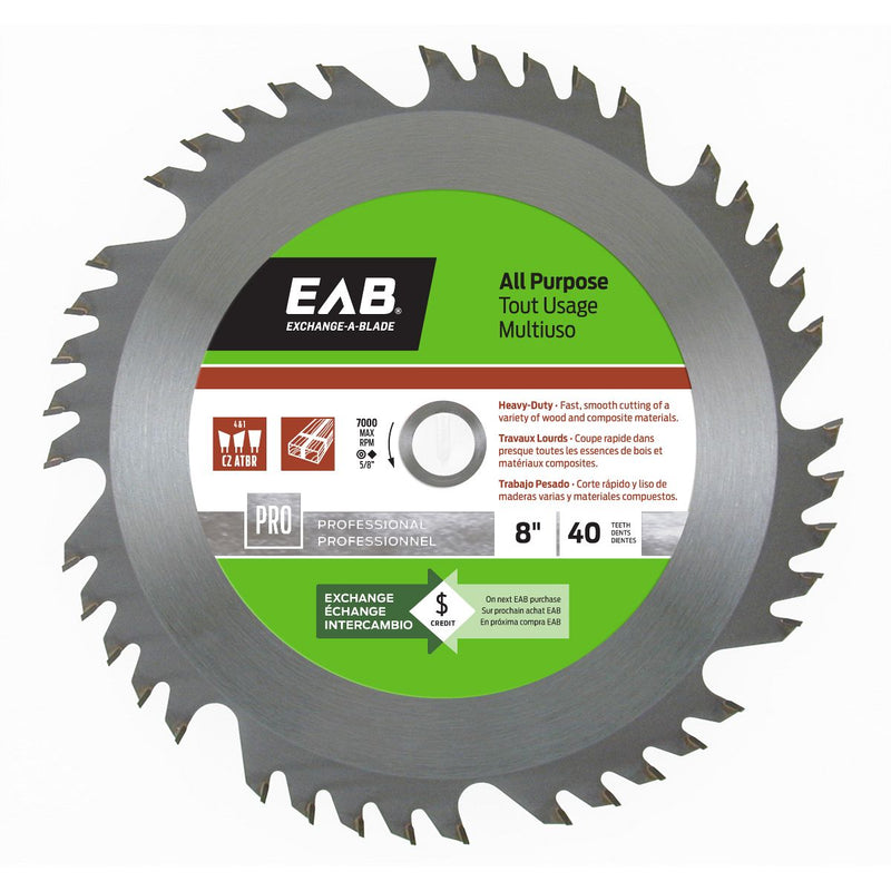 8-inch-x-40-Teeth-Carbide-All-Purpose-Professional-Saw-Blade-Exchangeable-Exchange-A-Blade