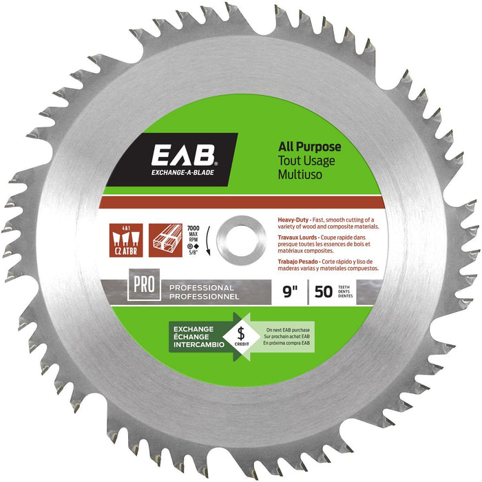 9" x 50 Teeth All Purpose Professional Saw Blade Recyclable Exchangeable (Item# 1015722)