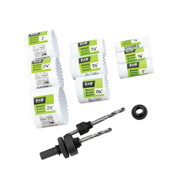 12 PC M3 Bimetal General Purpose Industrial Hole Saw Kit- Exchangeable (Item# 1054942)