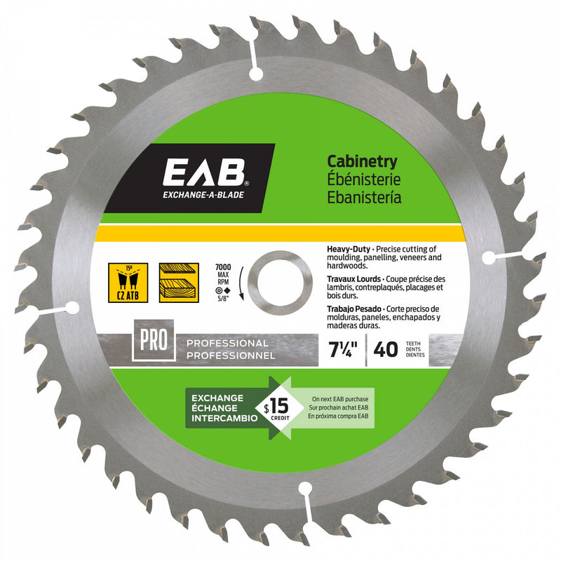 7-1/4-inch-x-40-Teeth-Carbide-Cabinetry-Professional-Saw-Blade-Exchangeable-Exchange-A-Blade