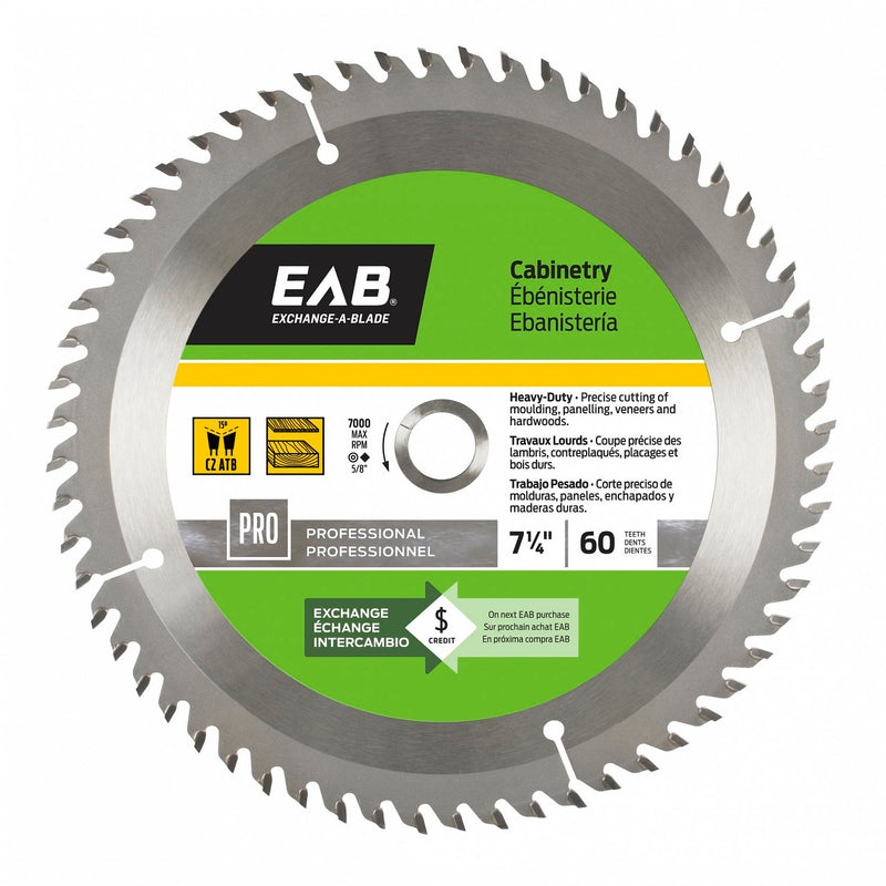 7-1/4-inch-x-60-Teeth-Carbide-Cabinetry-Professional-Saw-Blade-Exchangeable-Exchange-A-Blade
