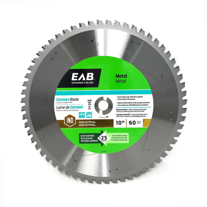 10" x 60 Teeth Metal Cutting Cermet Industrial Saw Blade Recyclable Exchangeable (Item# 1017482U)