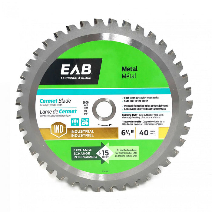 6 1/2" x 40 Teeth Metal Cutting Cermet Industrial Saw Blade Recyclable Exchangeable (Item# 1017462U)