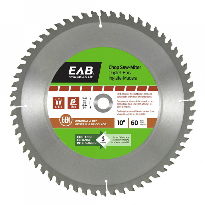 10" x 60 Teeth Finishing Miter Saw Blade Recyclable Exchangeable (Item# 1011932)