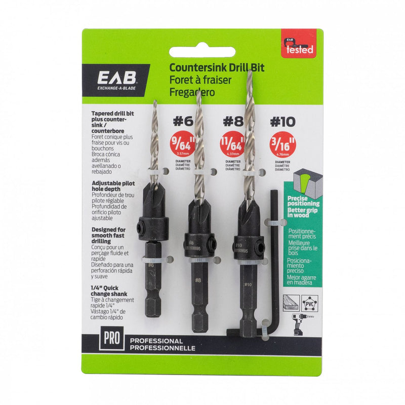 3-PC-Pack-Countersink-Professional-Drill-Bit-Exchangeable-Exchange-A-Blade