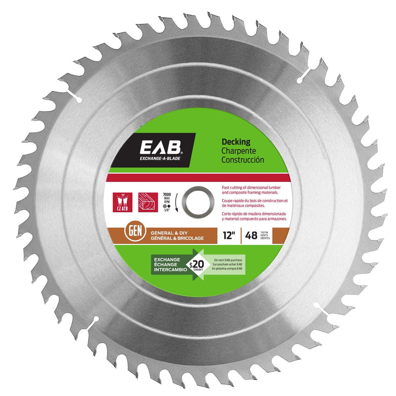 12-inch-x-48-Teeth-Carbide-Decking-Saw-Blade-Exchangeable-Exchange-A-Blade