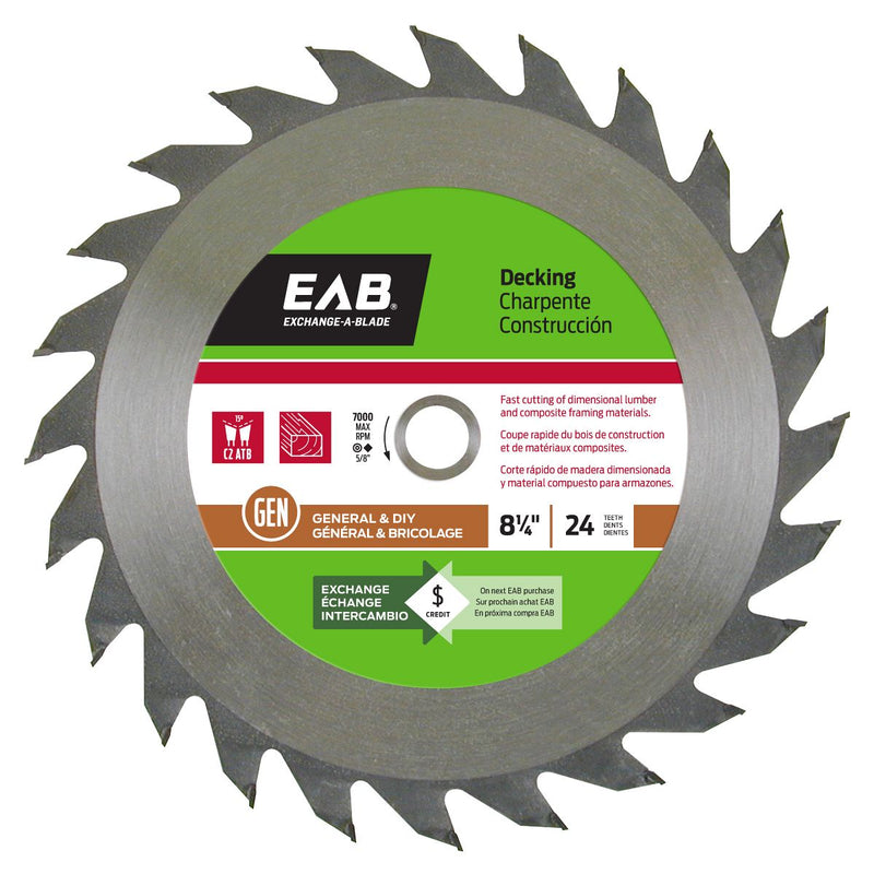 8 1/4" x 24 Teeth Framing Decking Saw Blade Recyclable Exchangeable (Item