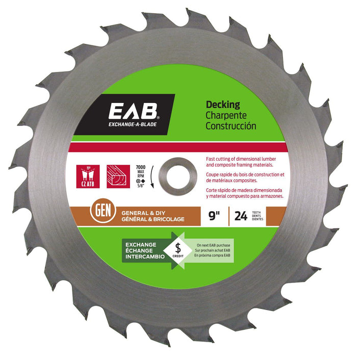 9" x 24 Teeth Framing Decking Saw Blade Recyclable Exchangeable (Item# 1010692)