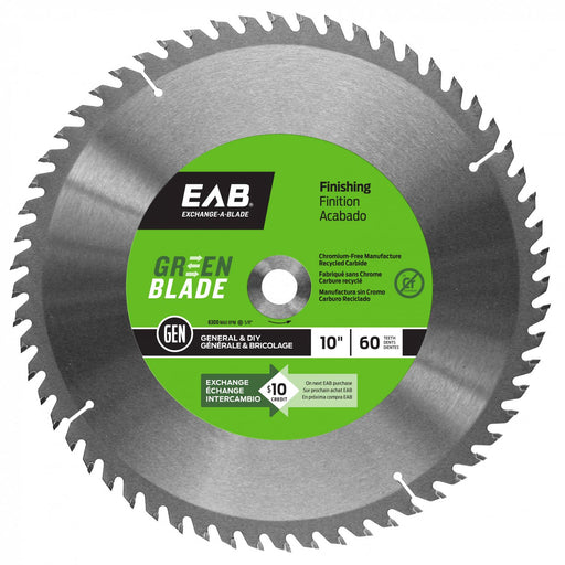 10-inch-x-60-Teeth-Carbide-Green-Finishing-Saw-Blade-Exchangeable-Exchange-A-Blade