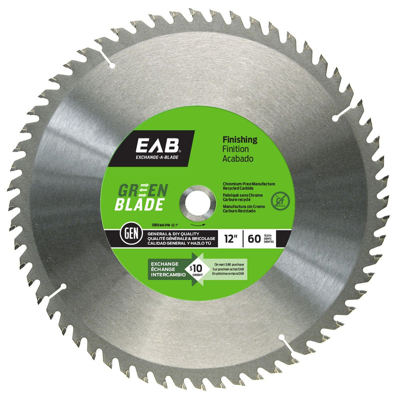 12-inch-x-60-Teeth-Carbide-Green-Finishing-Saw-Blade-Exchangeable-Exchange-A-Blade