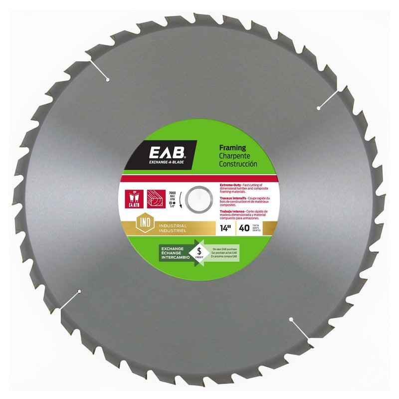 14-inch-x-40-Teeth-Carbide-Framing-Industrial-Saw-Blade-Exchangeable-Exchange-A-Blade