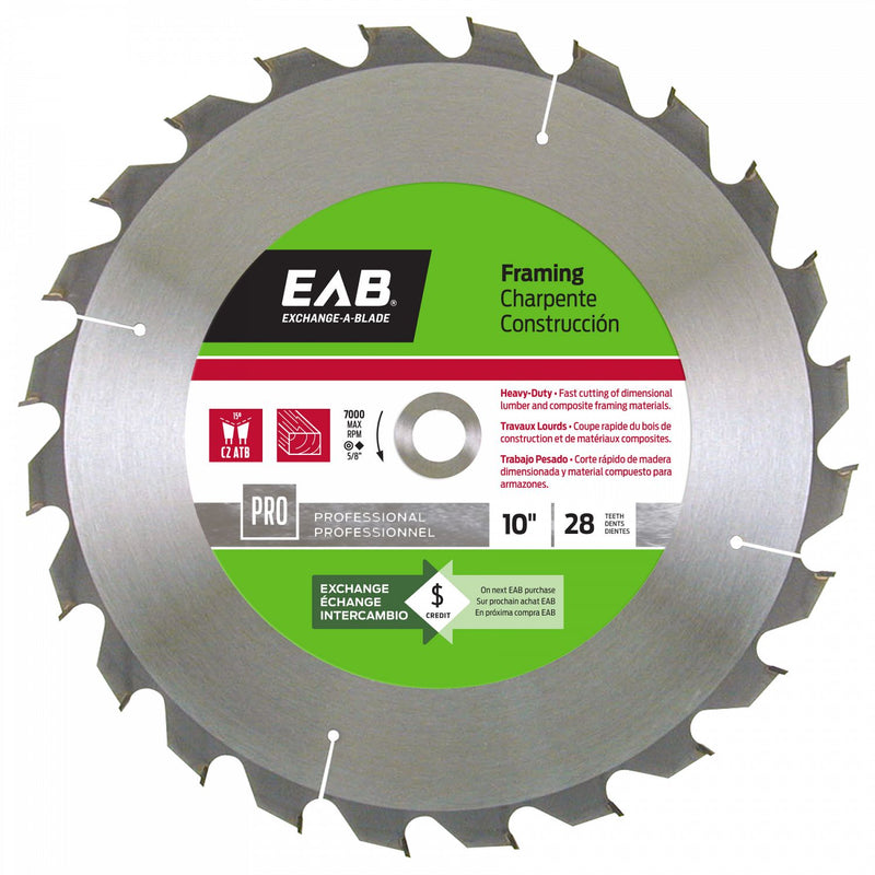 10-inch-x-28-Teeth-Carbide-Framing-Professional-Saw-Blade-Exchangeable-Exchange-A-Blade