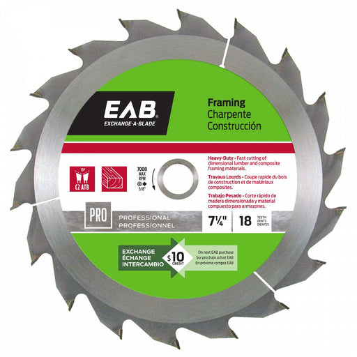 7-1/4-inch-x-18-Teeth-Carbide-Framing-Professional-Saw-Blade-Exchangeable-Exchange-A-Blade