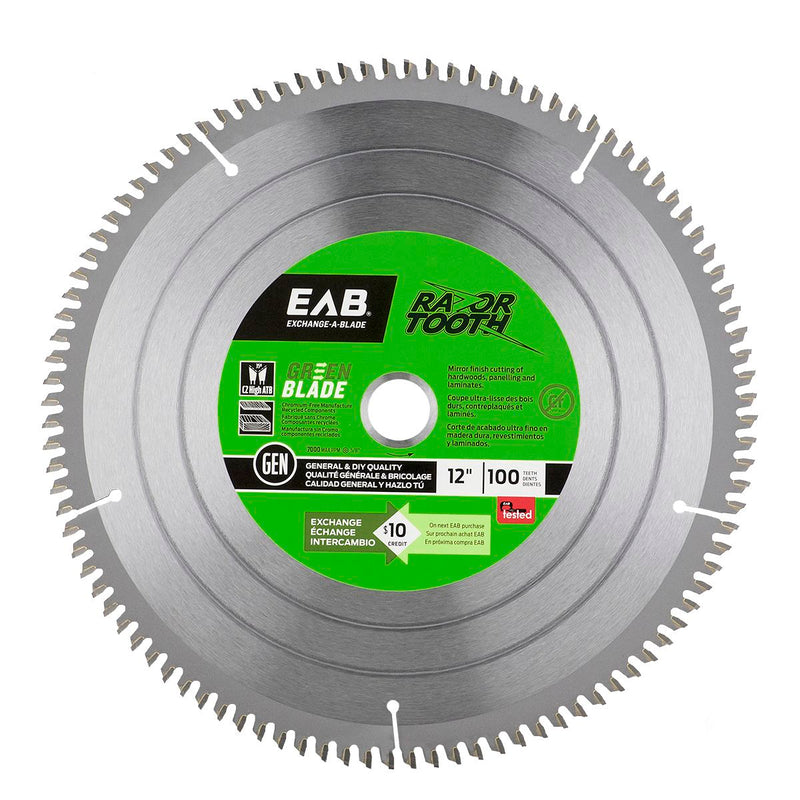 12-inch-x-100-Teeth-Carbide-Green-RazorTooth-Saw-Blade-Exchangeable-Exchange-A-Blade