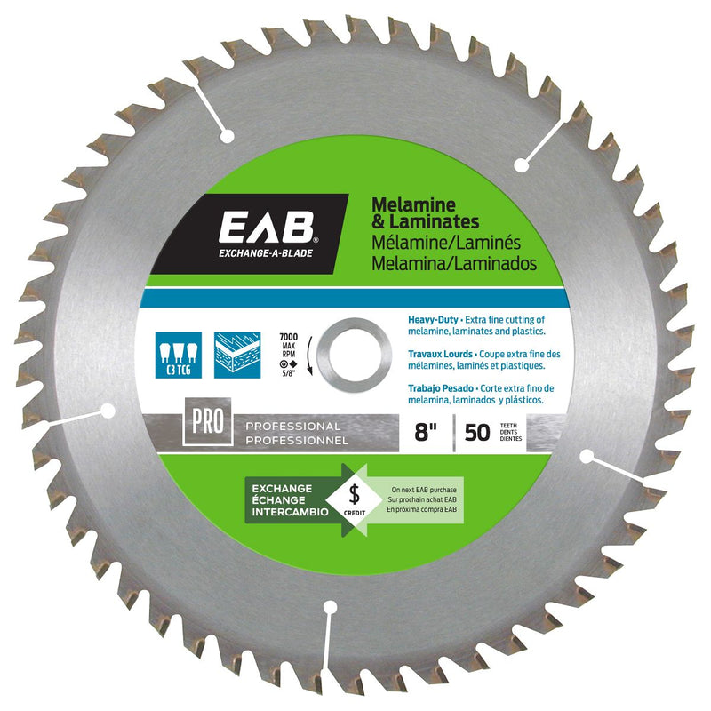 8" x 50 Teeth Finishing Melamine Professional Saw Blade Recyclable Exchangeable (Item