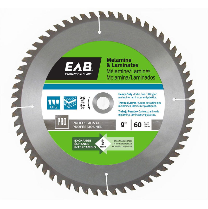 9" x 60 Teeth Finishing Melamine Professional Saw Blade Recyclable Exchangeable (Item