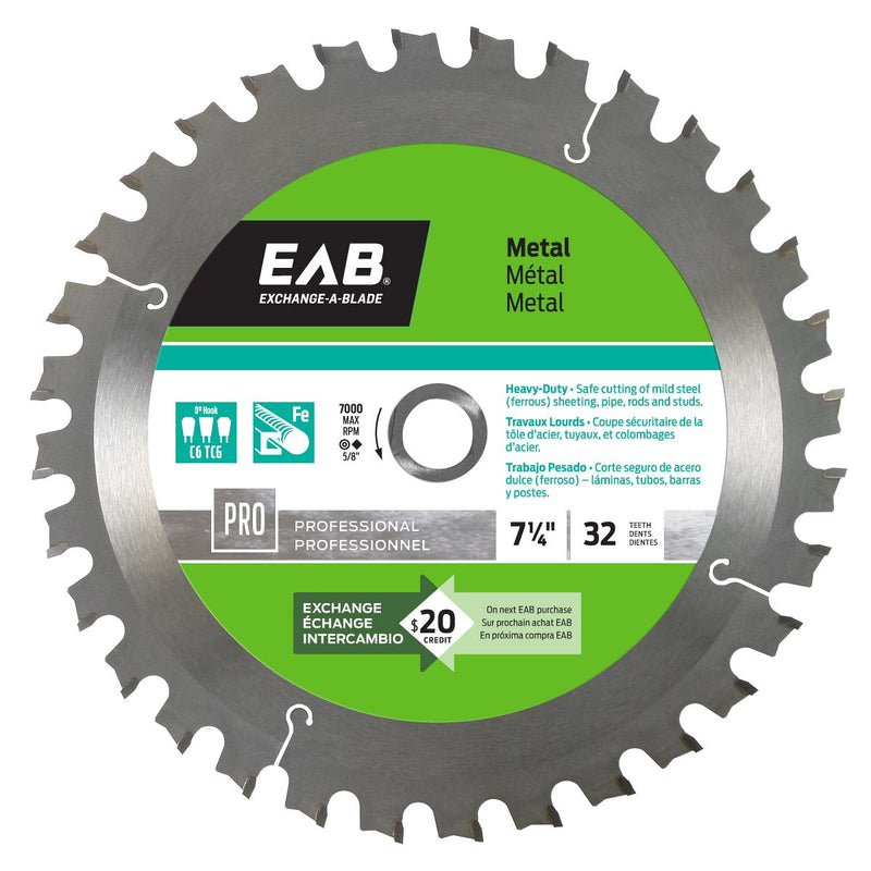 7-1/4-inch-x-32-Teeth-Carbide-Metal-Cutting-Professional-Saw-Blade-Exchangeable-Exchange-A-Blade
