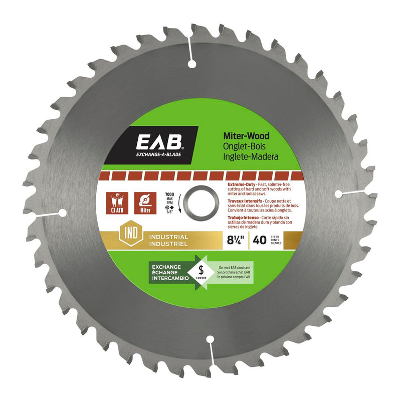 8-1/4-inch-x-40-Teeth-Carbide-Miter-Wood-Industrial-Saw-Blade-Exchangeable-Exchange-A-Blade