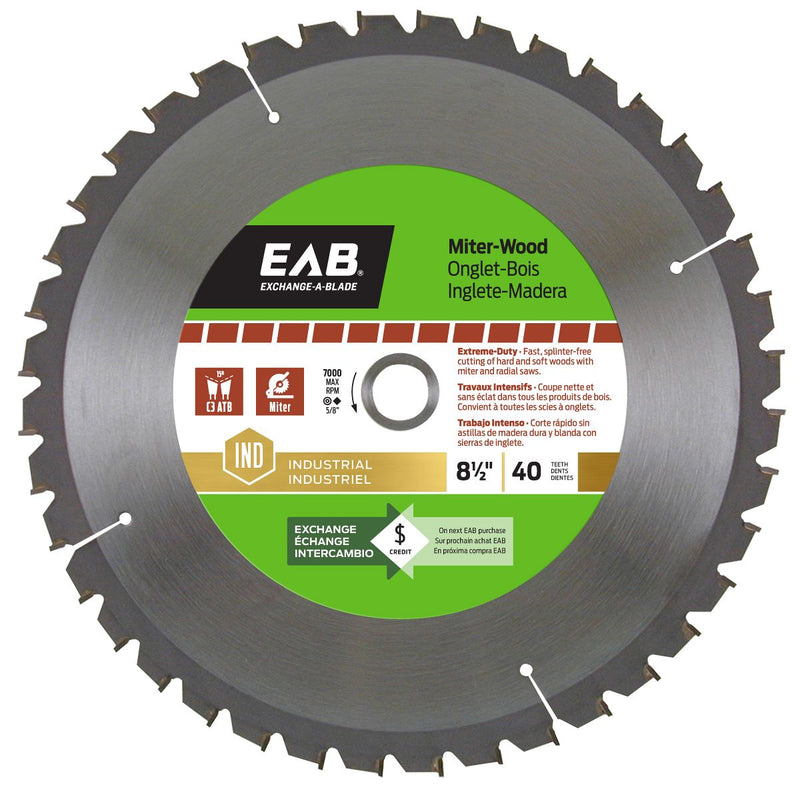 8-1/2-inch-x-40-Teeth-Carbide-Miter-Wood-Industrial-Saw-Blade-Exchangeable-Exchange-A-Blade