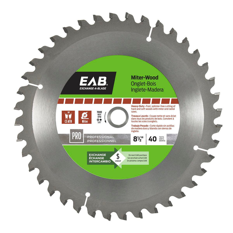 8-1/2-inch-x-40-Teeth-Carbide-Miter-Wood-Professional-Saw-Blade-Exchangeable-Exchange-A-Blade