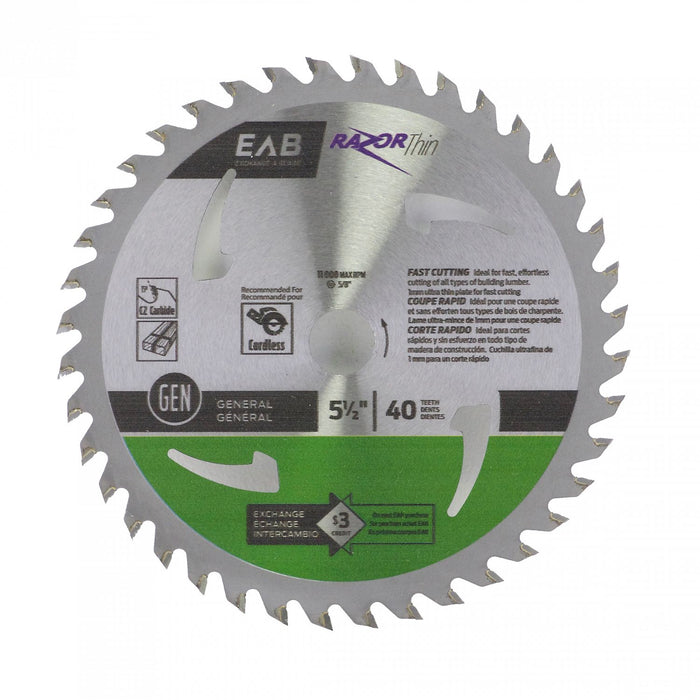 5 1/2" x 40 Teeth Finishing Razor Thin® Saw Blade Recyclable Exchangeable (Item# 1011872)