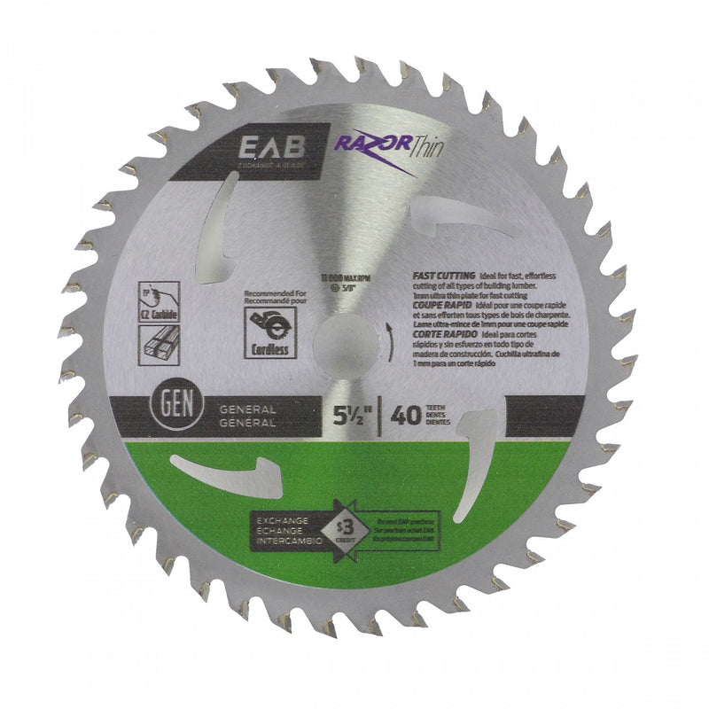 5 1/2" x 40 Teeth Finishing Razor Thin® Saw Blade Recyclable Exchangeable (Item