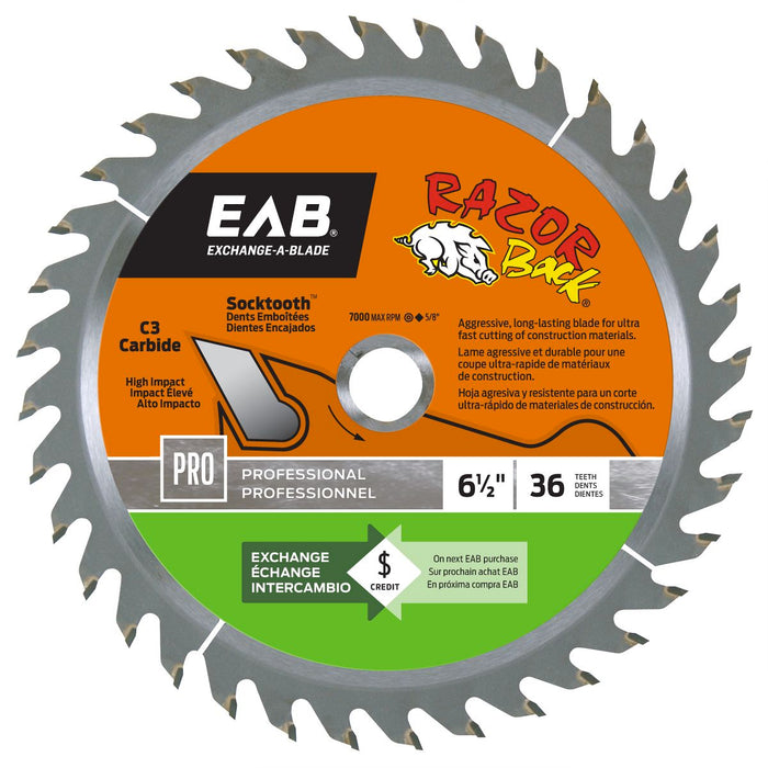 6-1/2-inch-x-36-Teeth-Carbide-Razor-Back-Professional-Saw-Blade-Exchangeable-Razor-Back