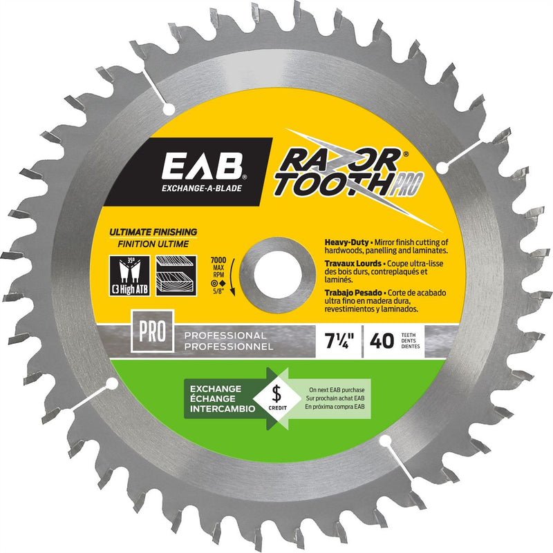 7-1/4-inch-x-40-Teeth-Carbide-RazorTooth-Professional-Saw-Blade-Exchangeable-Exchange-A-Blade