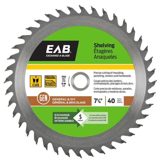 7-1/4-inch-x-40-Teeth-Carbide-Shelving-Saw-Blade-Exchangeable-Exchange-A-Blade