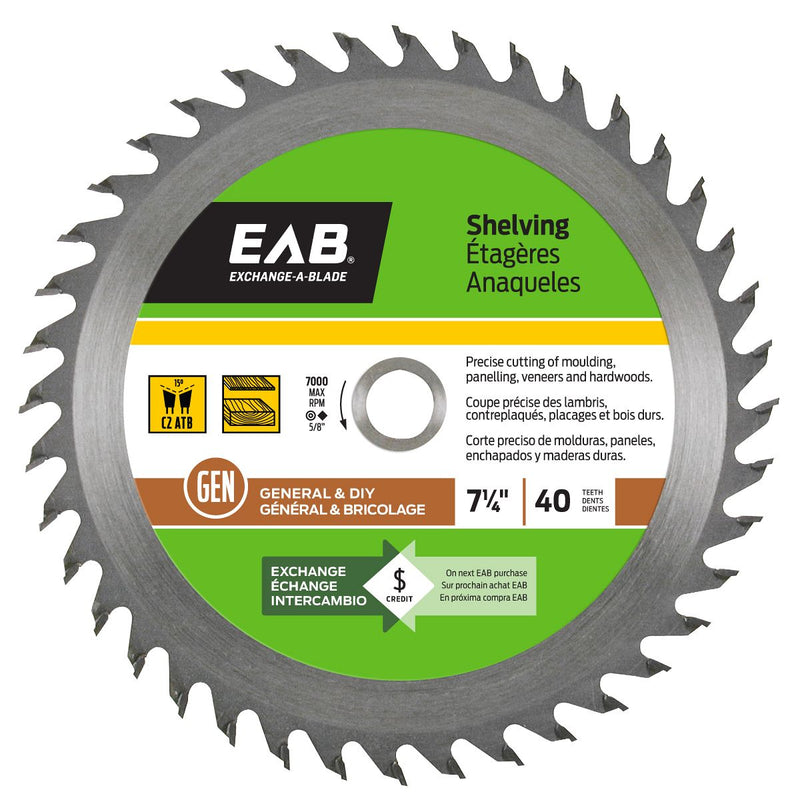 7-1/4-inch-x-40-Teeth-Carbide-Shelving-Saw-Blade-Exchangeable-Exchange-A-Blade