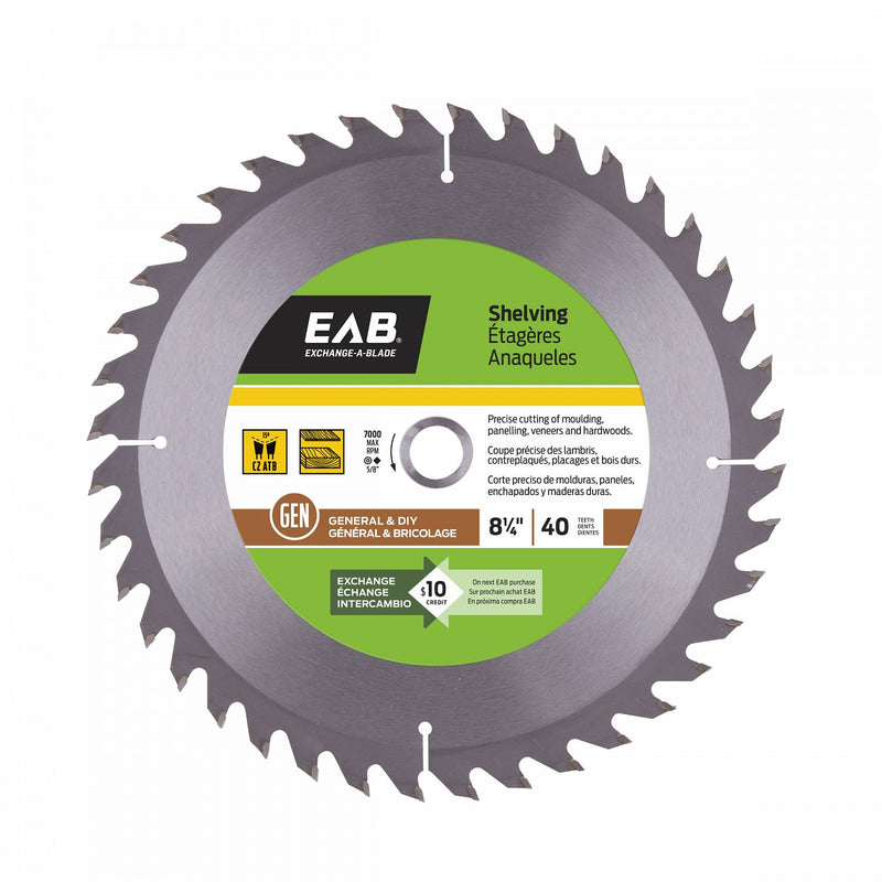 8 1/4" x 40 Teeth Finishing Shelving Saw Blade Recyclable Exchangeable (Item