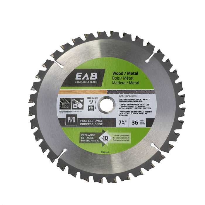 7 1/4" x 36 Teeth Circular Blade Professional Saw Blade Recyclable Exchangeable (item# 1016362)