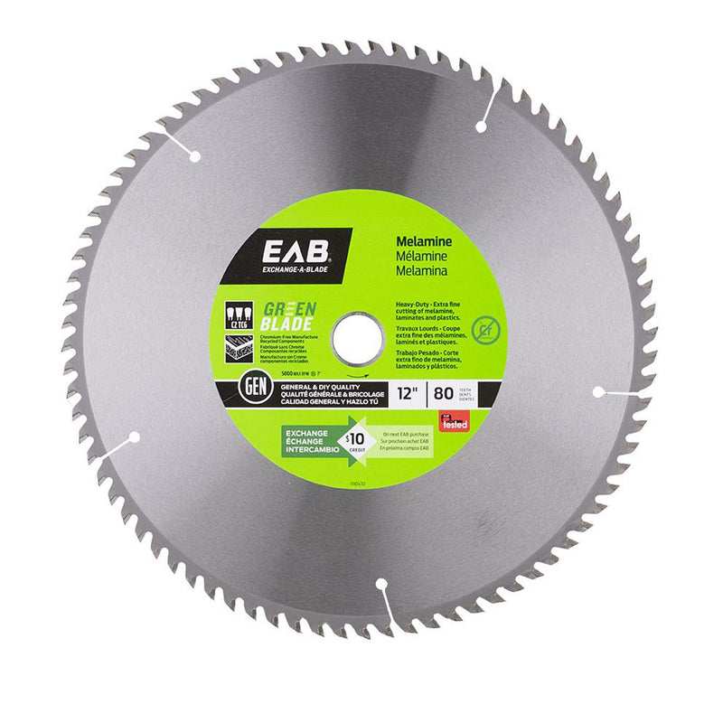 12" x 80 Teeth Finishing Green Blade Melamine Saw Blade Recyclable Exchangeable (Item