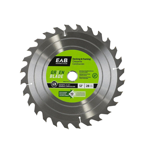 12-inch-x-28-Teeth-Carbide-Green-Framing-Saw-Blade-Exchangeable-Exchange-A-Blade