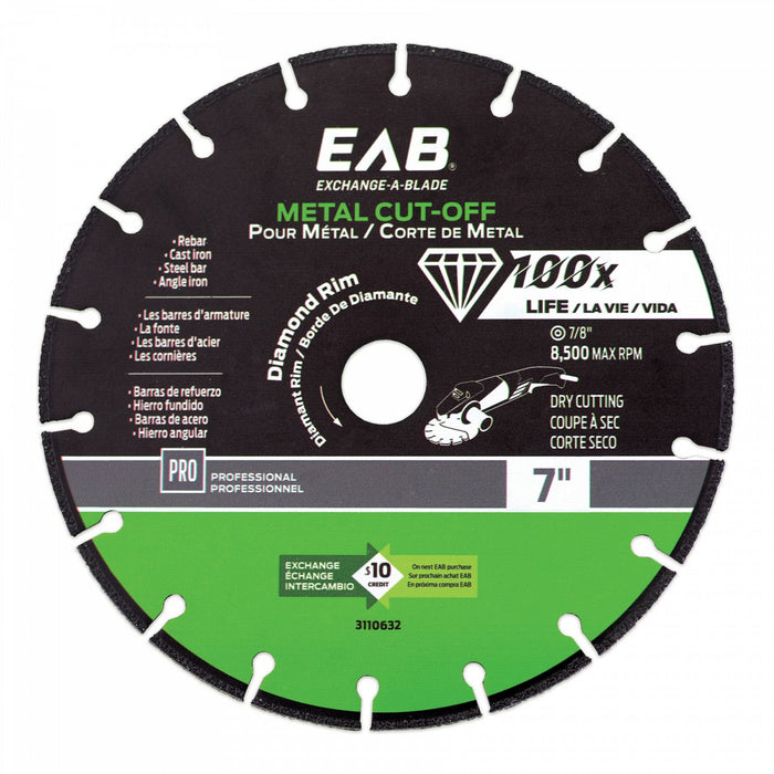 7" Metal Cutting Steel Professional Diamond Blade Exchangeable (Item #3110632)