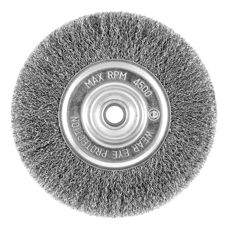 6-inch-x-5/8-inch-1/2-inch-Carbon-Steel-Crimped-Coarse-Wire-Wheel-Recyclable-Stay-Sharp