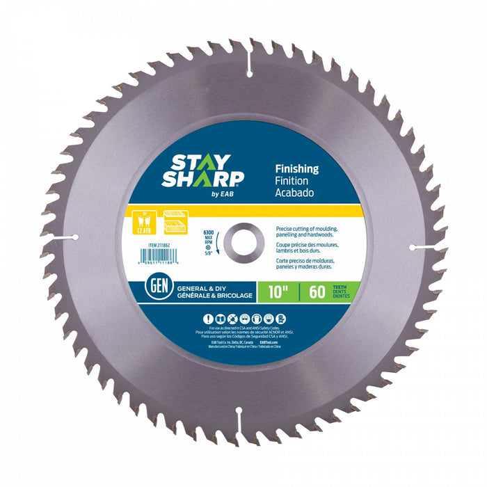 10" x 60 Teeth Finishing Saw Blade Recyclable (Item# 2111862)